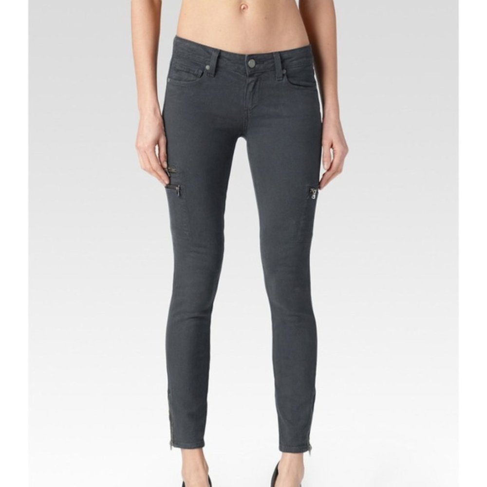 Paige | Ivy Black Current Zipper Ankle Skinny Jean